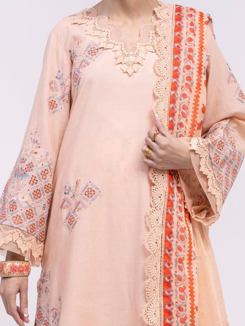 Peach Lawn Stitched 3Pc thumbnail