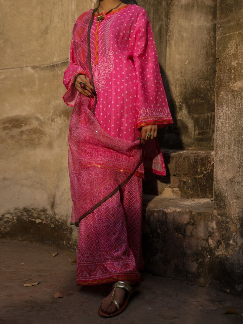 Pink Dobby Stitched 3Pc thumbnail