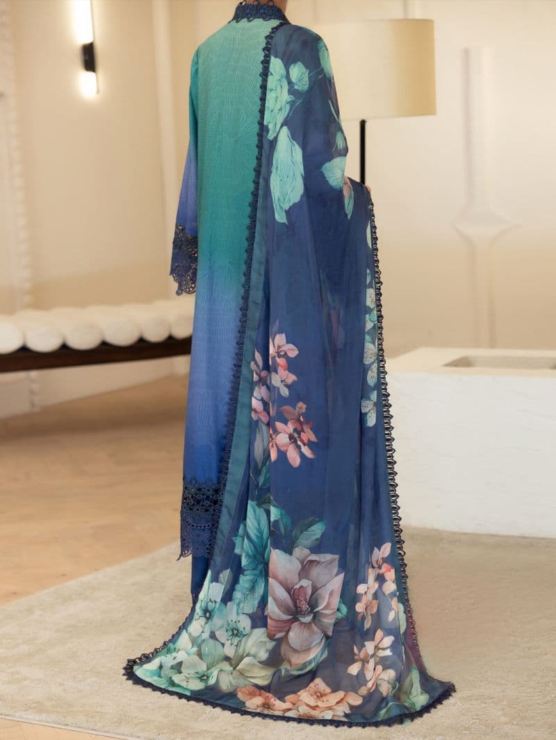 Teal Silk Lawn Stitched 3Pc thumbnail