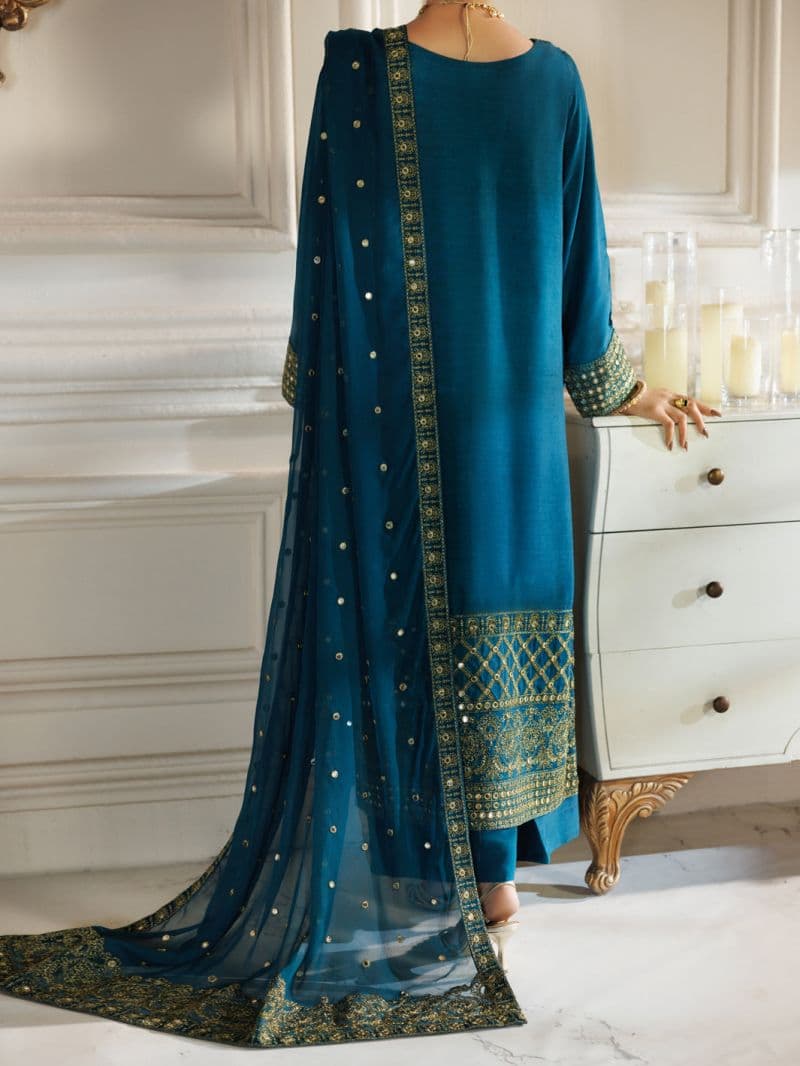 Turquoise Raw Silk Formal Stitched 3Pc thumbnail