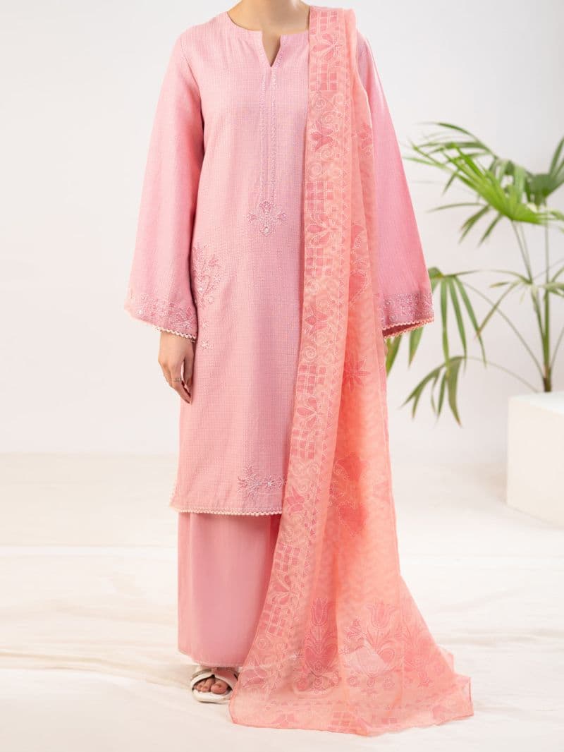 Pink Dobby Stitched 3Pc thumbnail