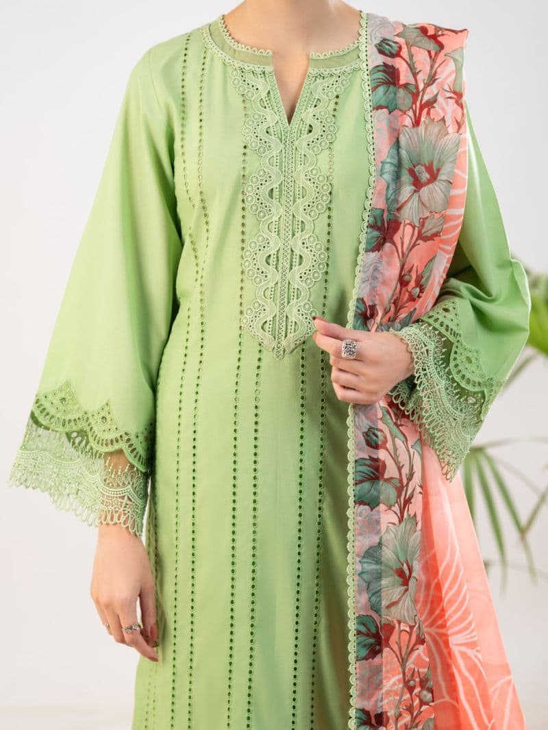 Light Green Silk Lawn 3Pc Stitched thumbnail