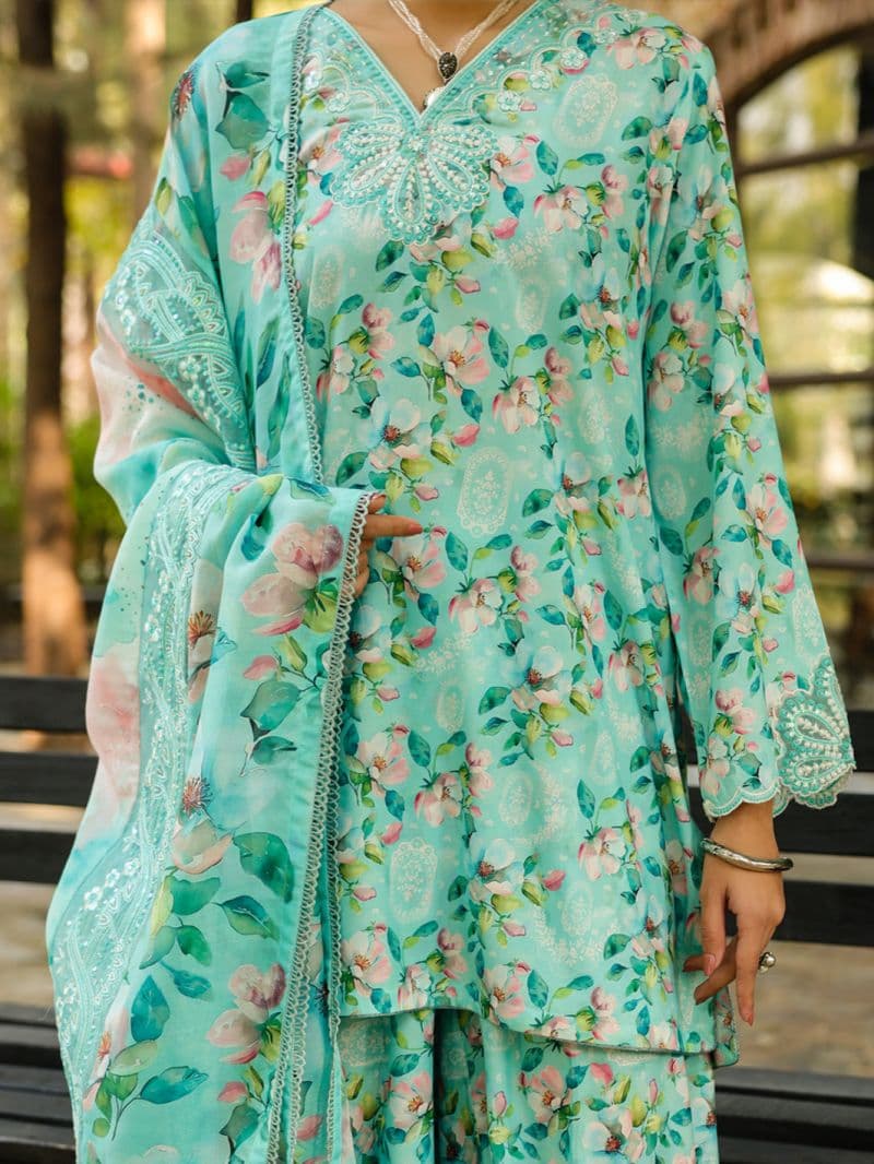 Light Green Silk Lawn 3Pc Stitched thumbnail