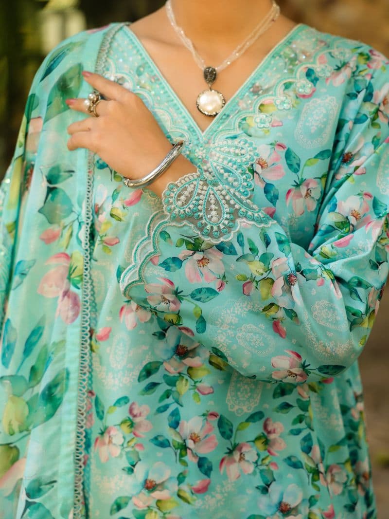 Light Green Silk Lawn 3Pc Stitched thumbnail