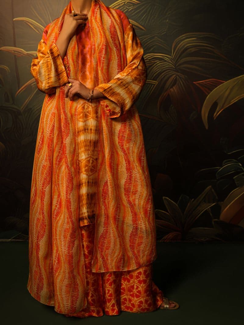Mustard Silk Formal 3Pc Stitched thumbnail