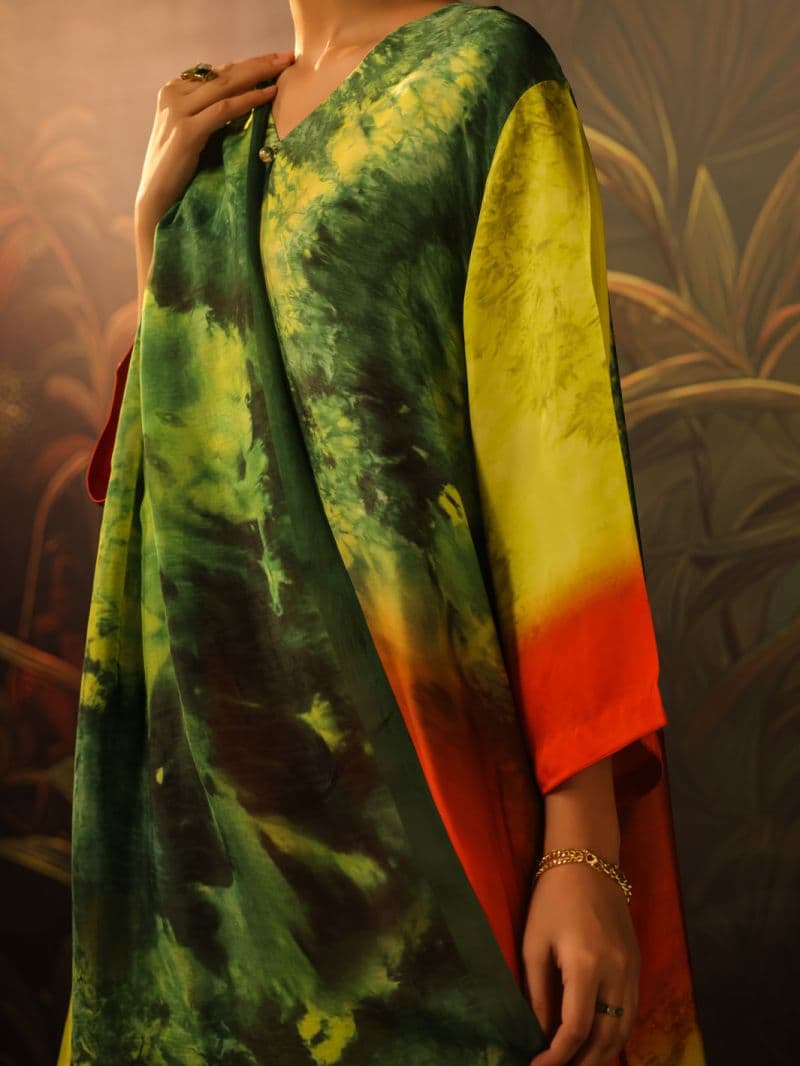 Green Silk Formal 3Pc Stitched thumbnail