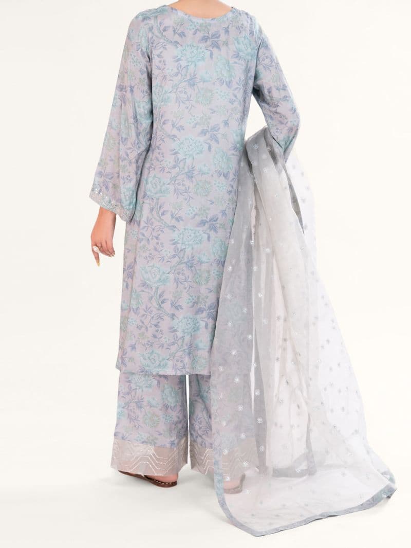 Grey Viscose 3Pc Stitched