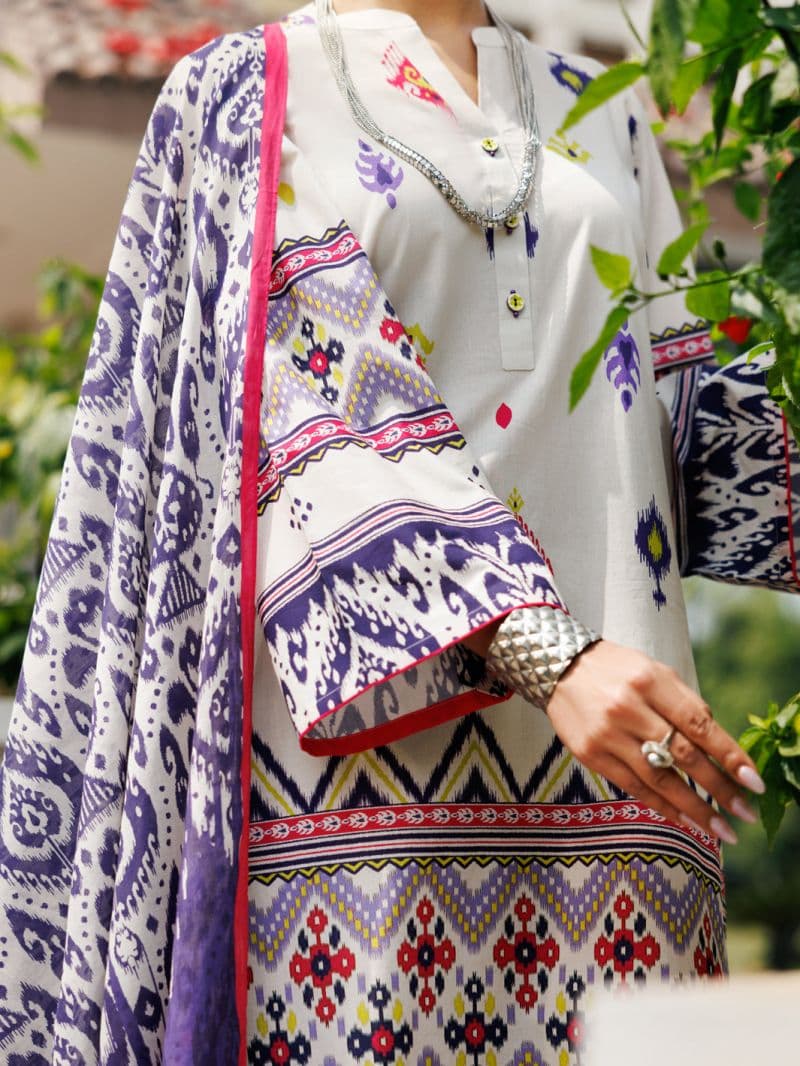 Ivory Lawn 3 Piece Stitched thumbnail