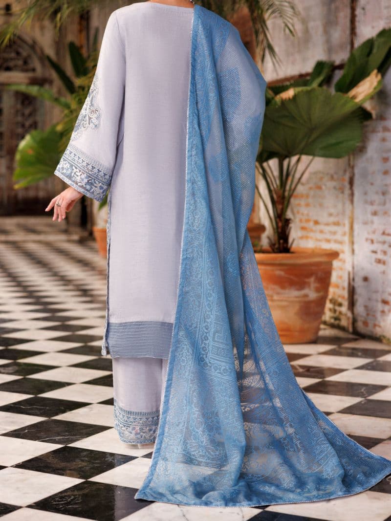 Grey Sheesha Silk Formal 3 Piece Stitched