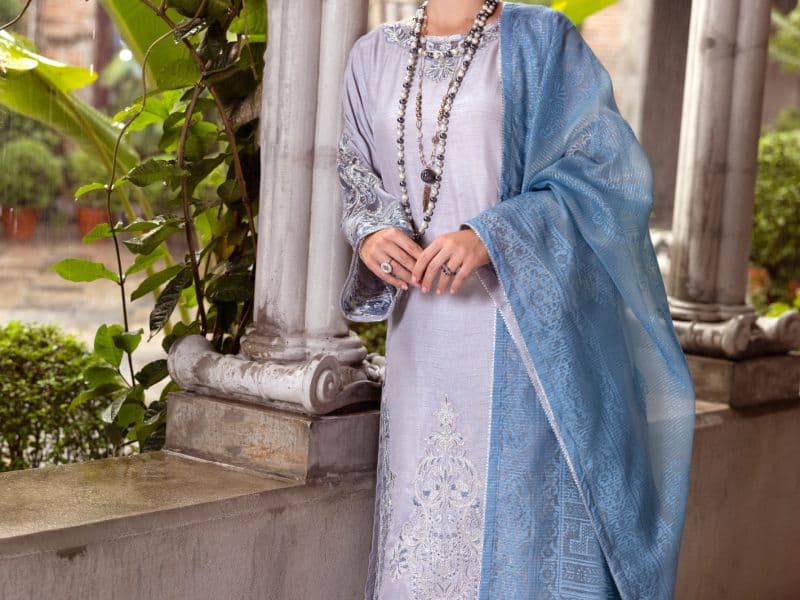 Grey Sheesha Silk Formal 3 Piece Stitched
