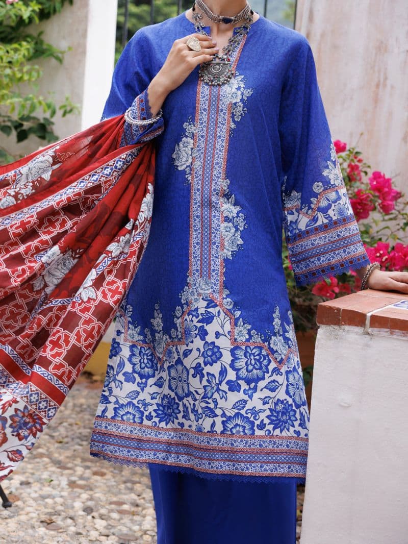 Blue Lawn 3 Piece Stitched thumbnail