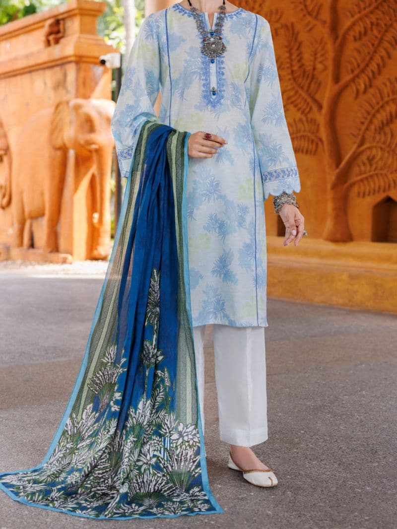 Sky Blue Lawn 3 Piece Stitched thumbnail
