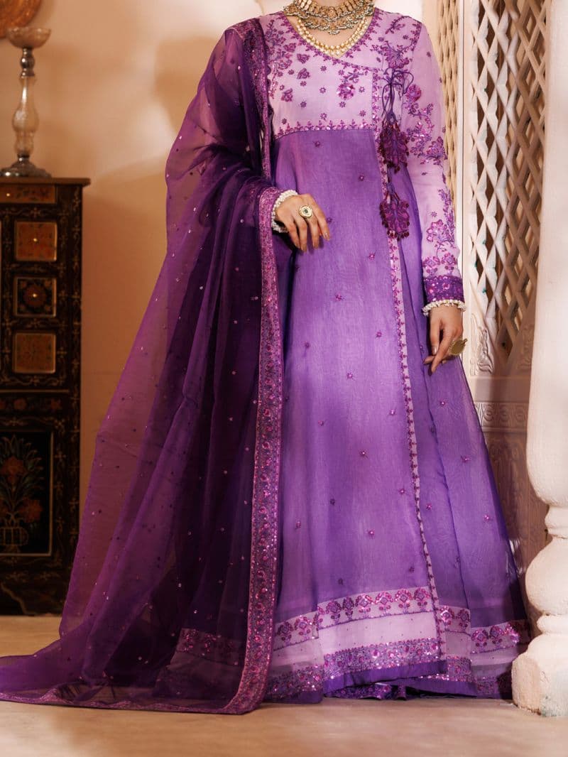 Purple Organza Formal 3Pc Stitched thumbnail