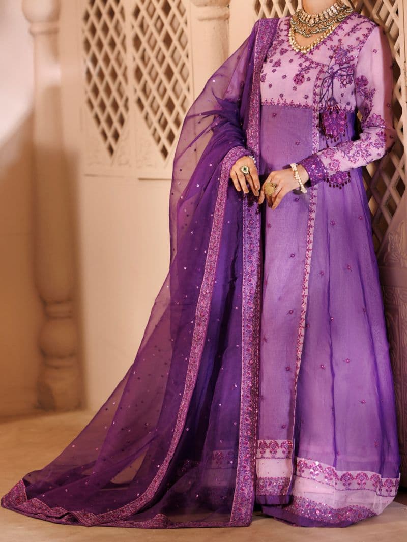 Purple Organza Formal 3Pc Stitched thumbnail