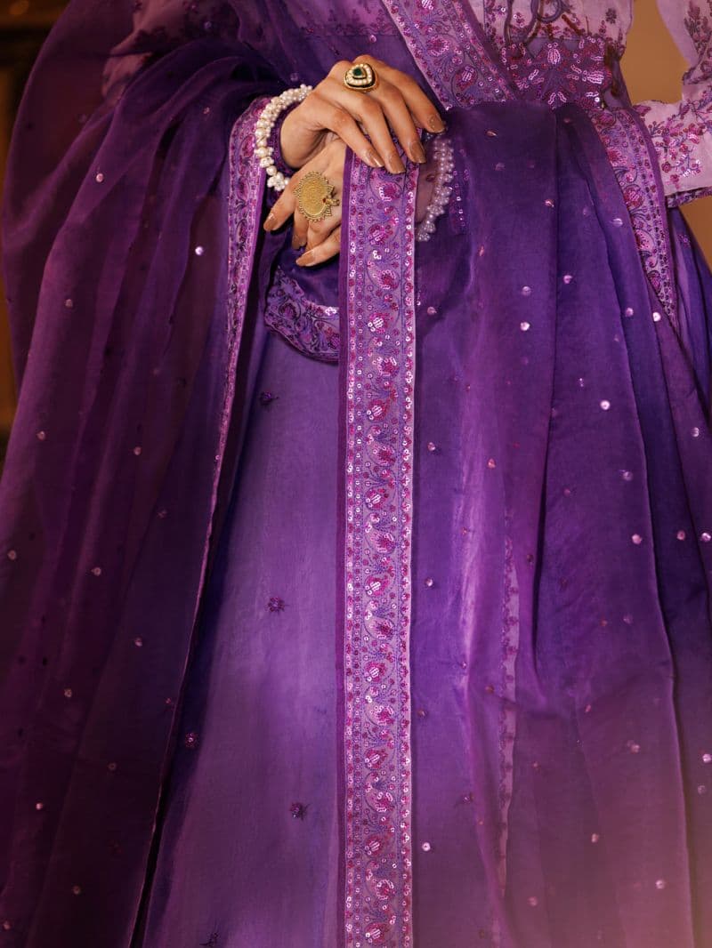 Purple Organza Formal 3Pc Stitched thumbnail