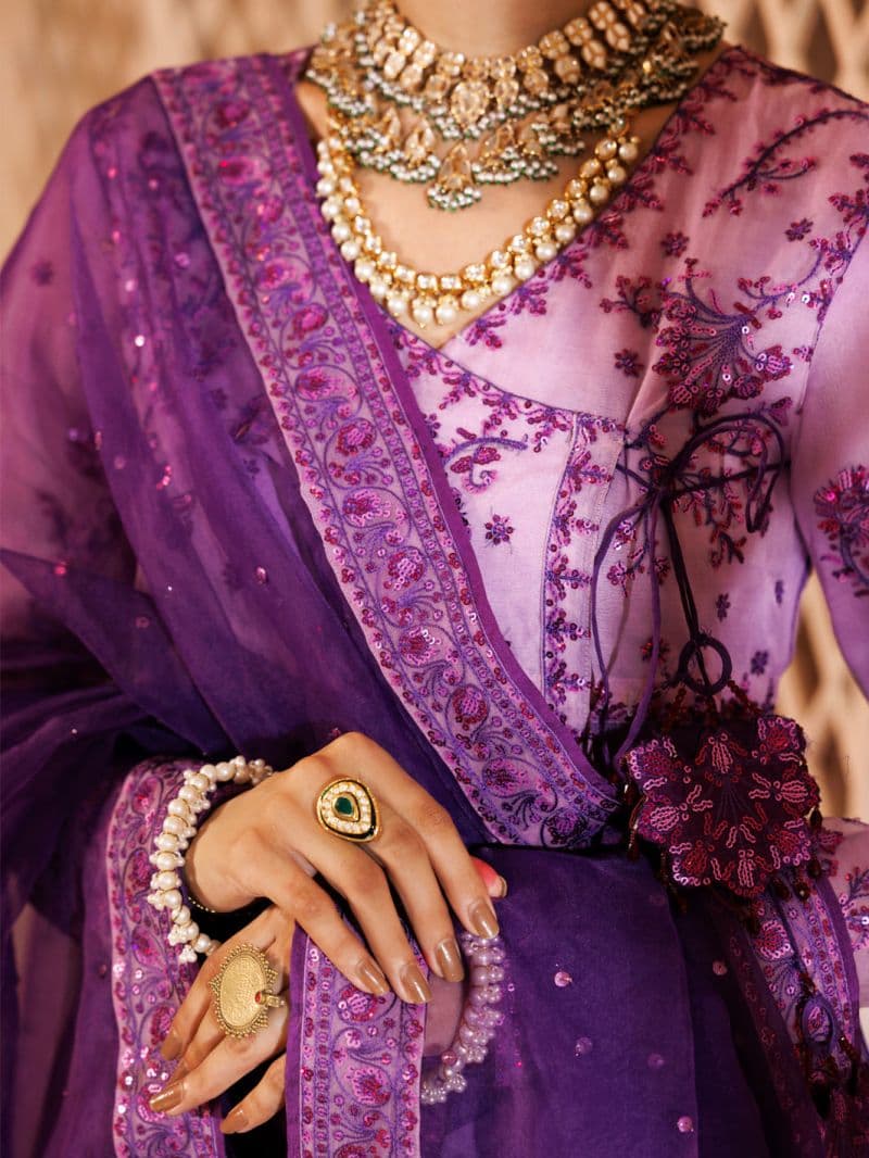 Purple Organza Formal 3Pc Stitched thumbnail