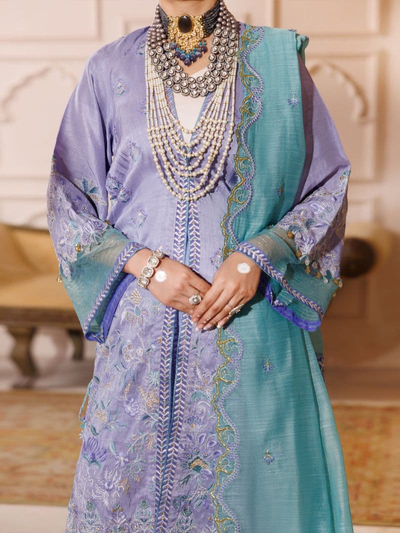 Light Purple Raw Silk Formal 3Pc Stitched thumbnail