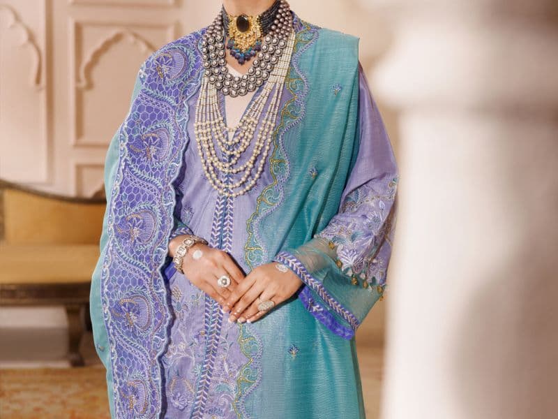 Light Purple Raw Silk Formal 3Pc Stitched thumbnail