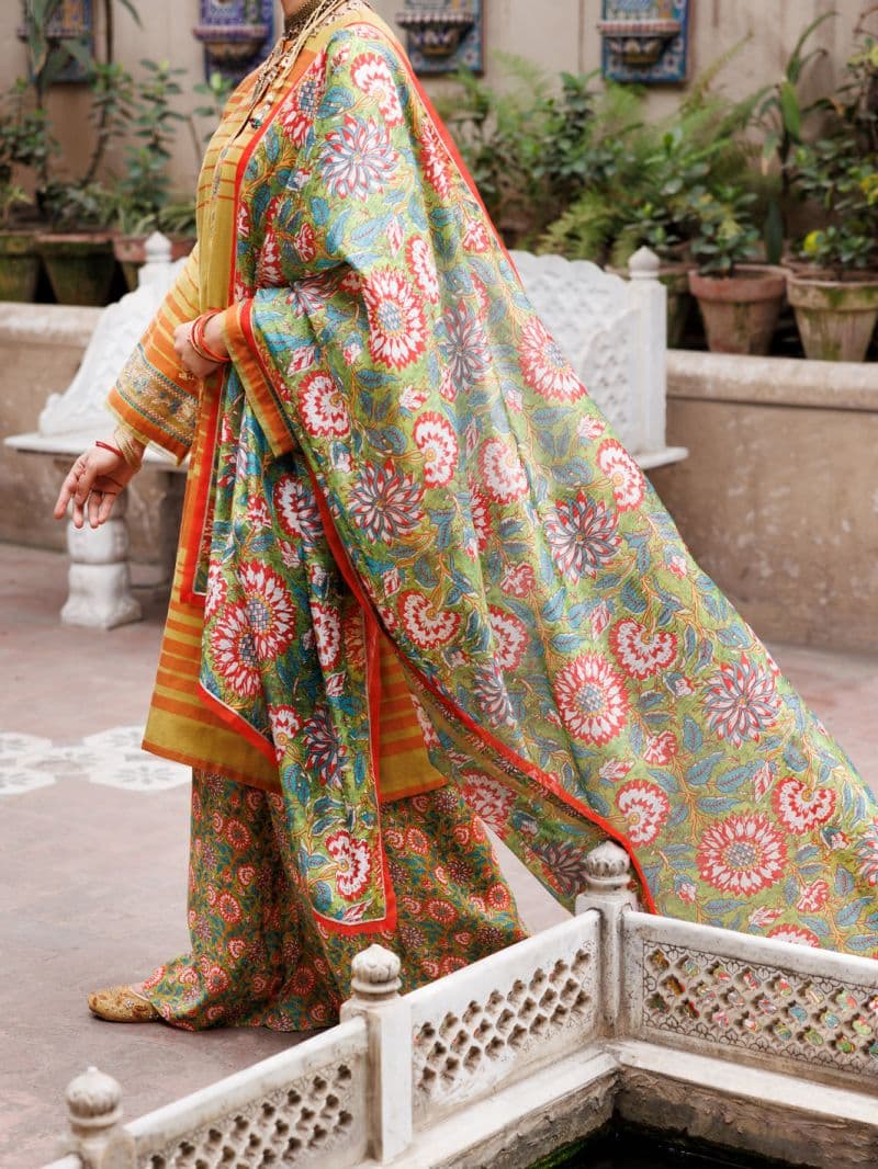 Mehndi Green Yarn Dyed 3Pc Stitched