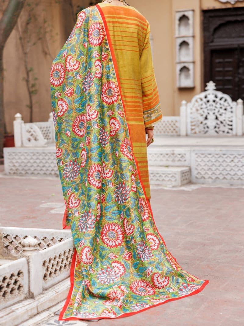 Mehndi Green Yarn Dyed 3Pc Stitched