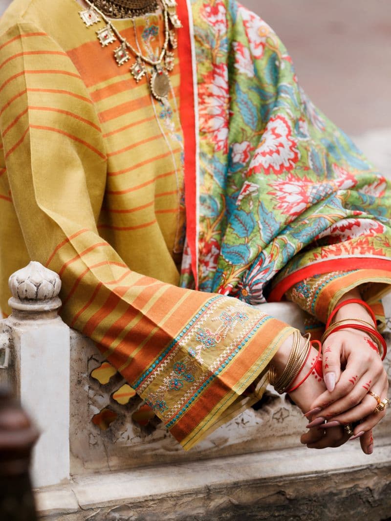 Mehndi Green Yarn Dyed 3Pc Stitched