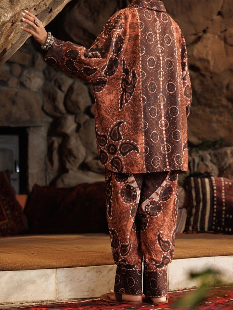 Brown Light Khaddar 2Pc Stitched thumbnail