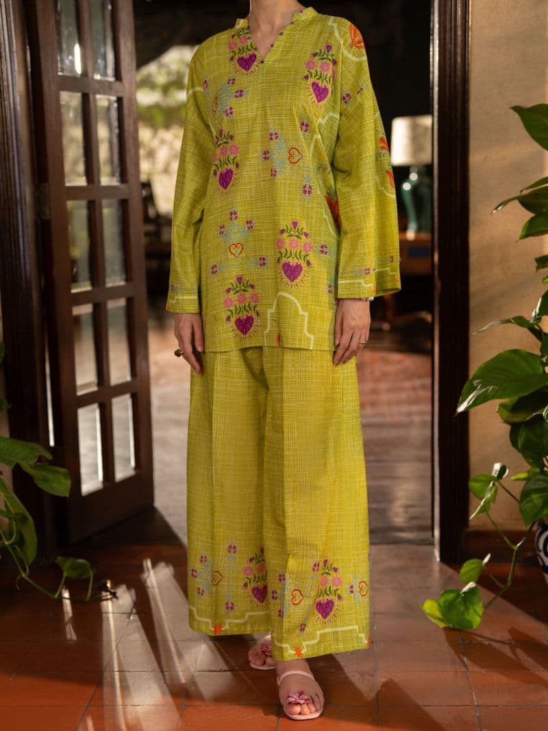 Green Lawn Stitched 2Pc