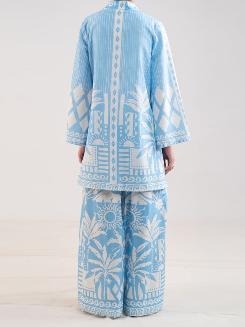 Blue Lawn Stitched 2Pc