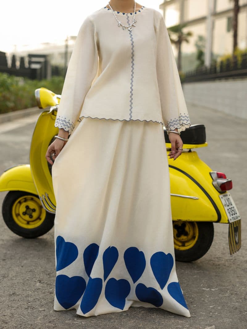 White Lawn Stitched 2Pc