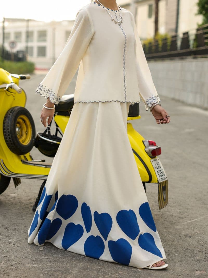 White Lawn Stitched 2Pc