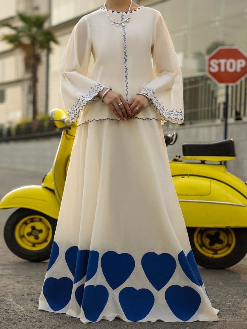 White Lawn Stitched 2Pc