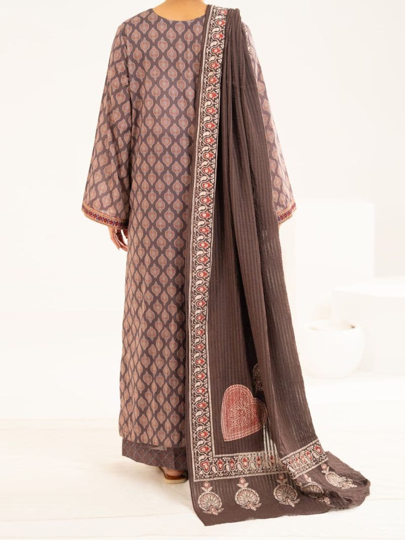 Brown Lawn Stitched 2Pc