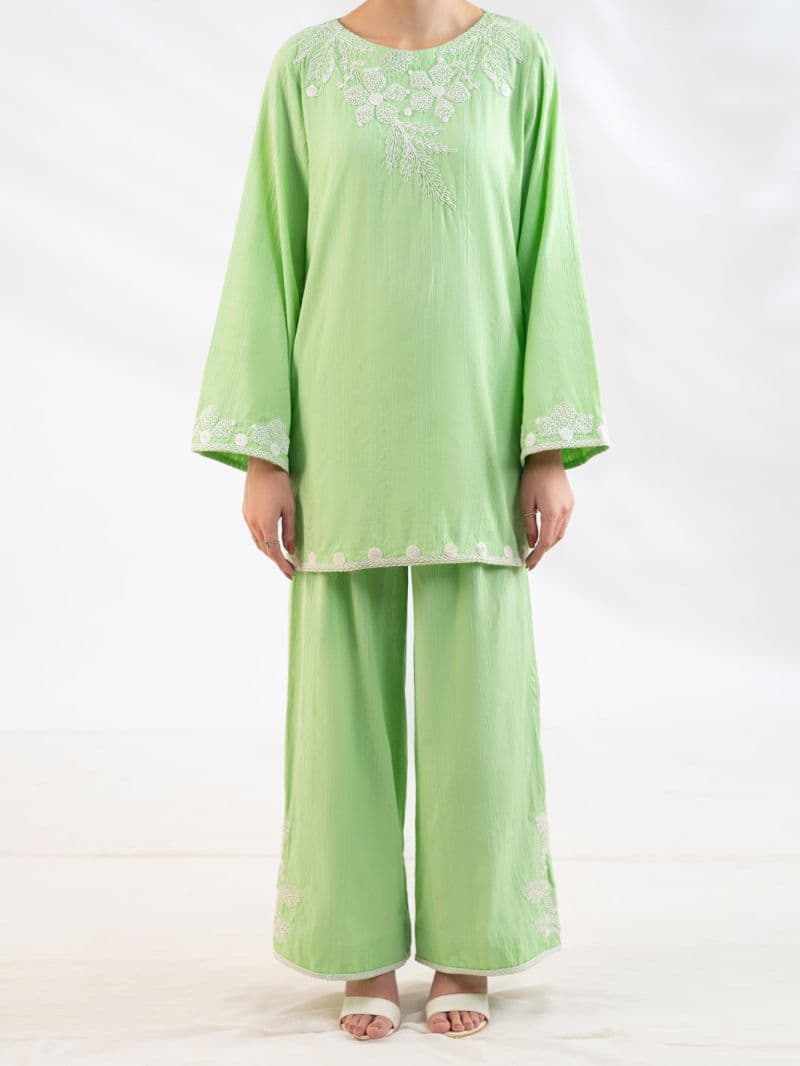 Green Cotton Dobby Stitched 2Pc thumbnail