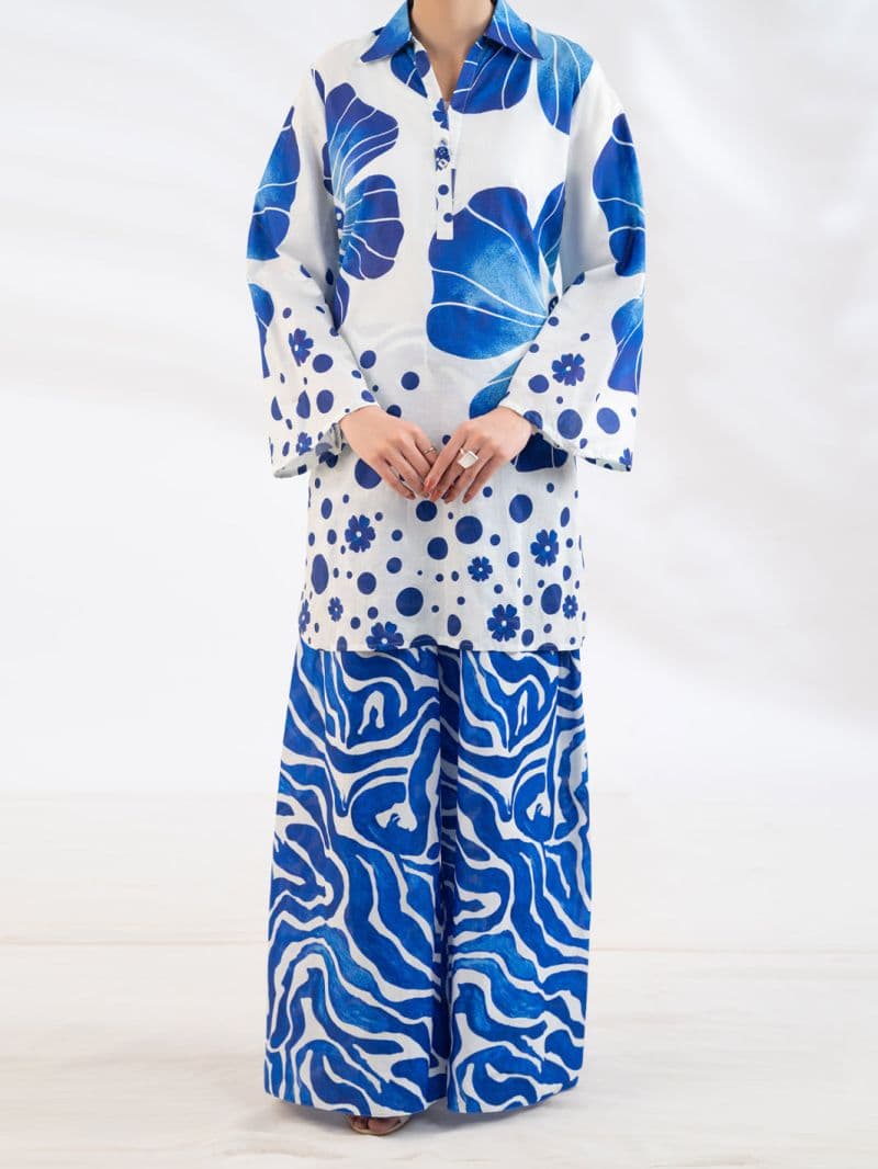 Blue Lawn Stitched 2Pc thumbnail