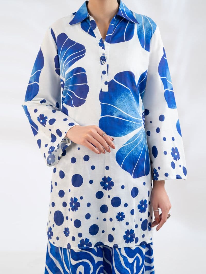 Blue Lawn Stitched 2Pc thumbnail