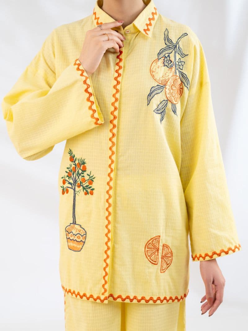 Lime Dobby Square Stitched 2Pc thumbnail