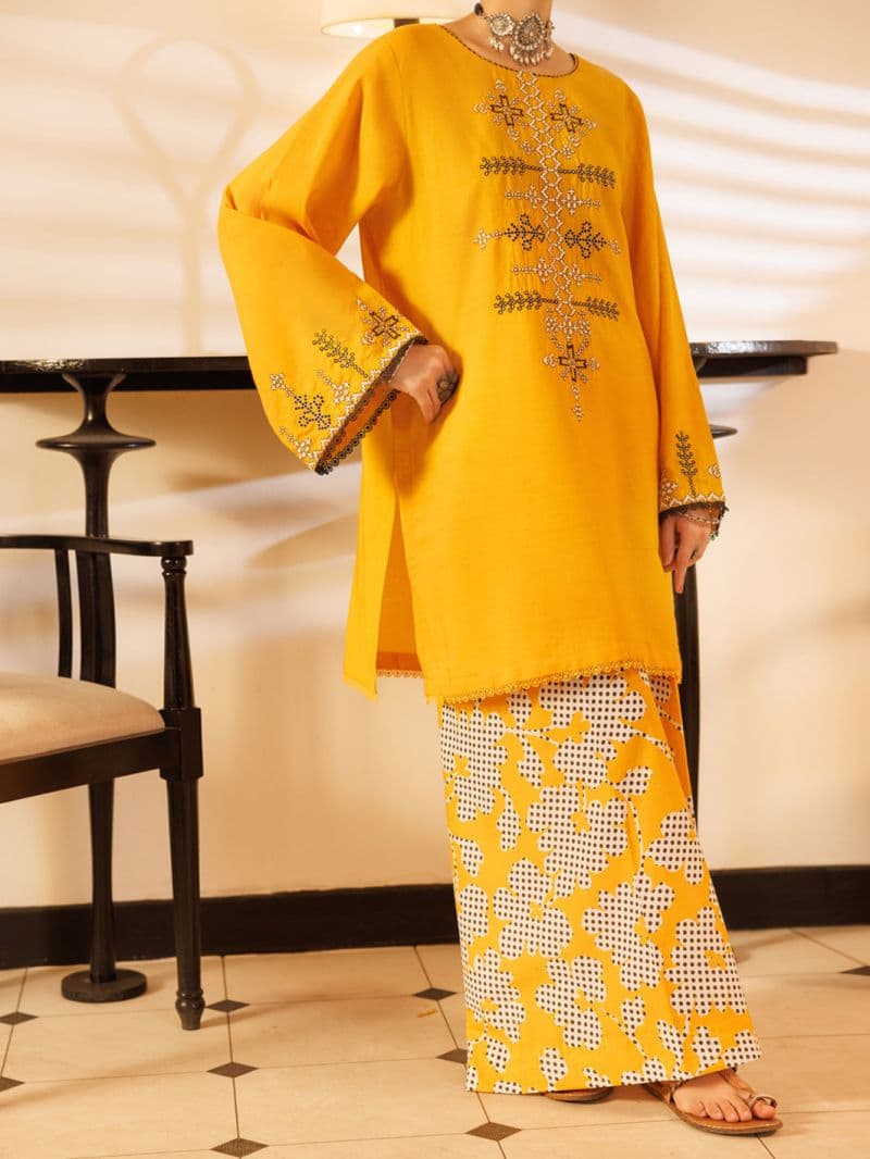 Yellow Lawn Stitched 2Pc