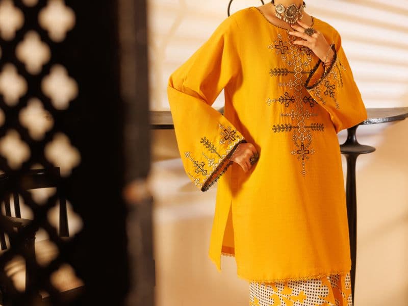 Yellow Lawn Stitched 2Pc