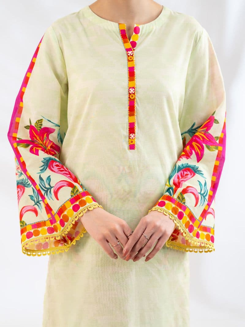 Beige Lawn 2Pc Stitched