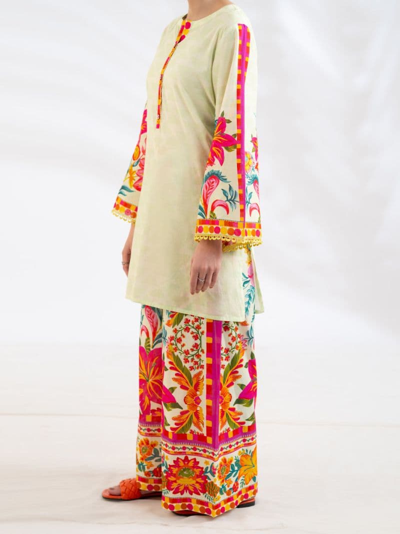 Beige Lawn 2Pc Stitched