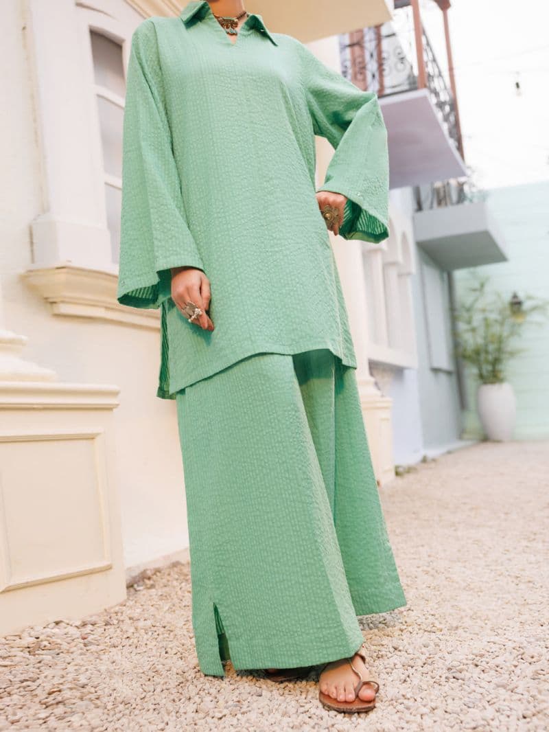 Green Seersucker 2Pc Stitched thumbnail
