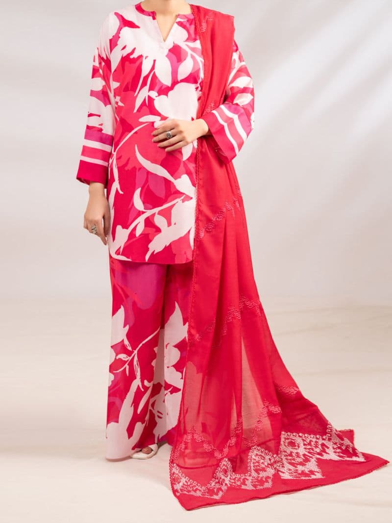 Pink Silk Lawn 2Pc Stitched thumbnail
