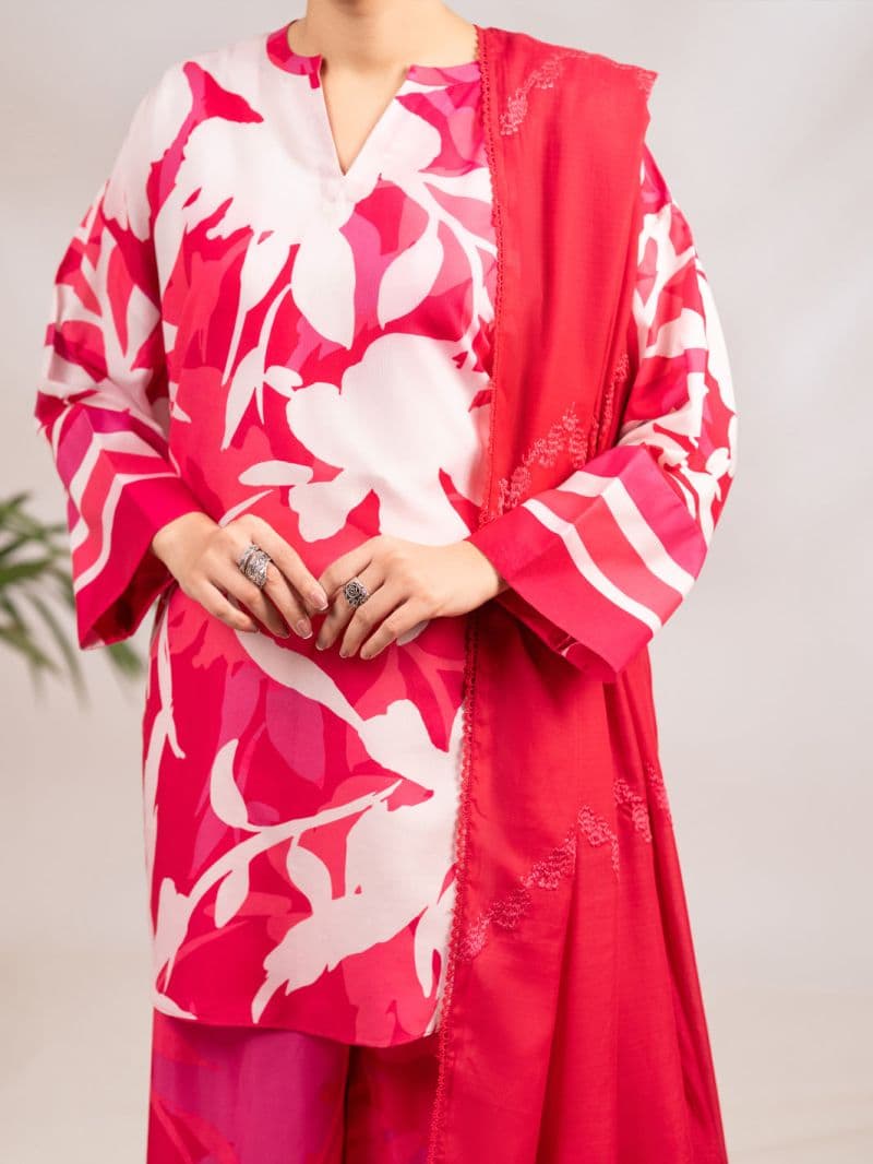 Pink Silk Lawn 2Pc Stitched thumbnail