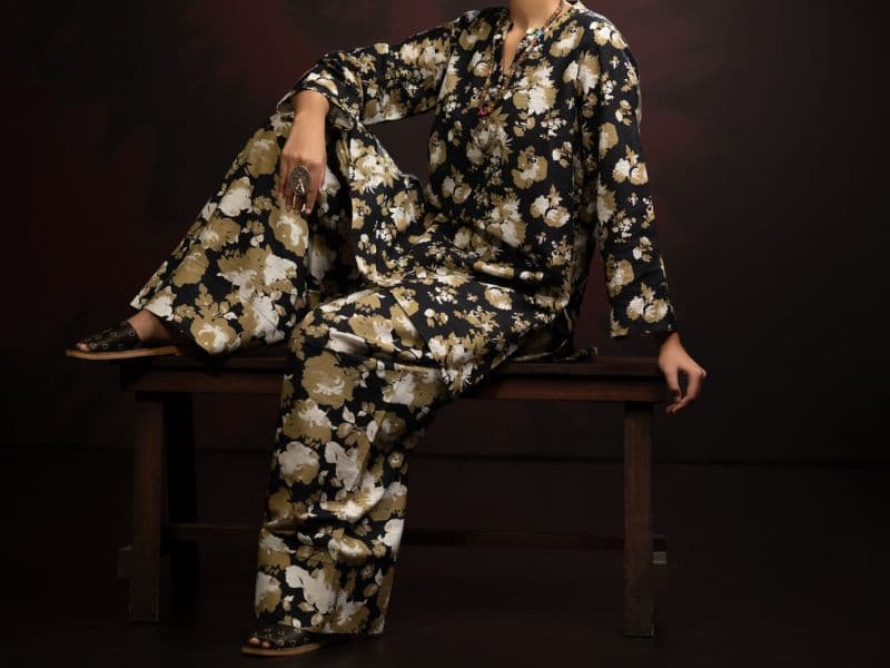 Black Slub Khaddar 2Pc Stitched thumbnail