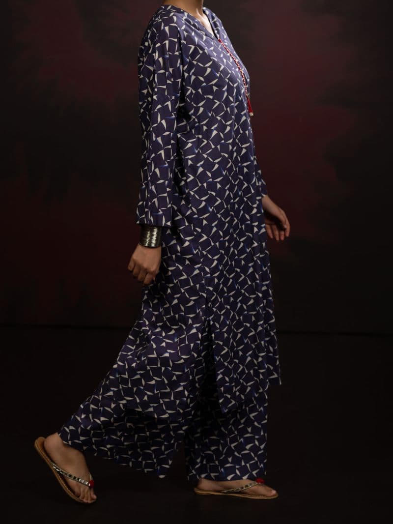 Blue Cambric 2Pc Stitched