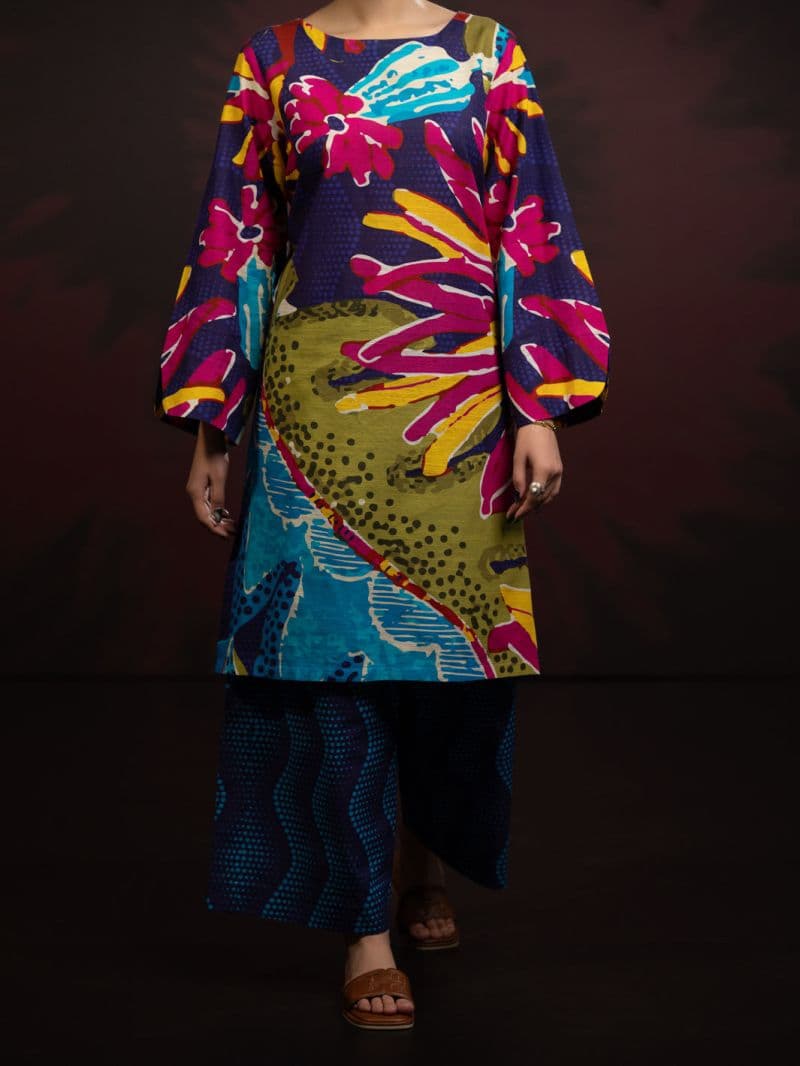 Black Light Slub Khaddar 2Pc Stitched thumbnail