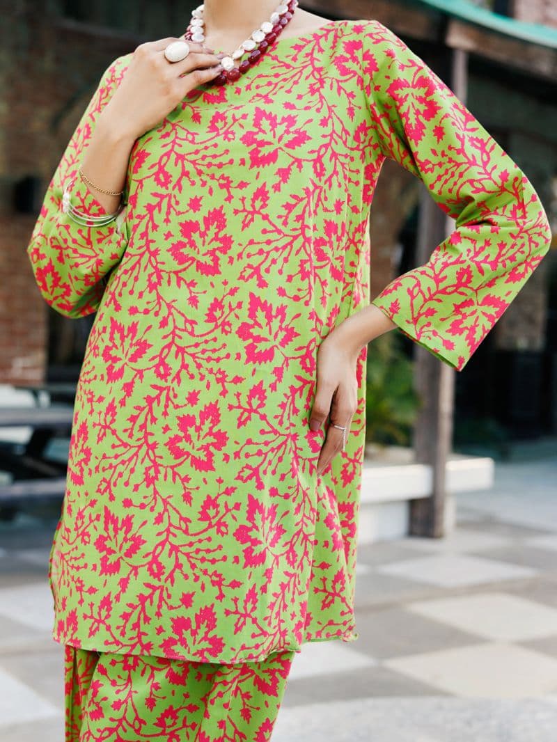 Mehndi Green Lawn Co-ord Set