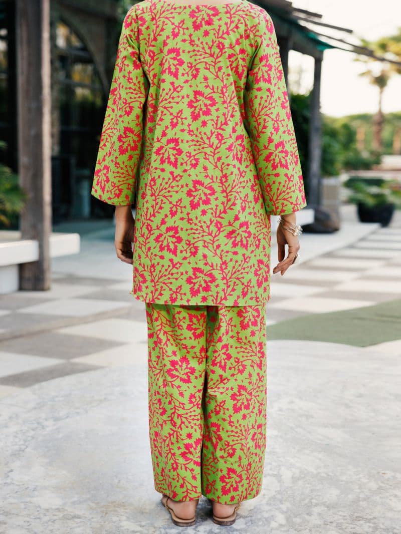 Mehndi Green Lawn Co-ord Set