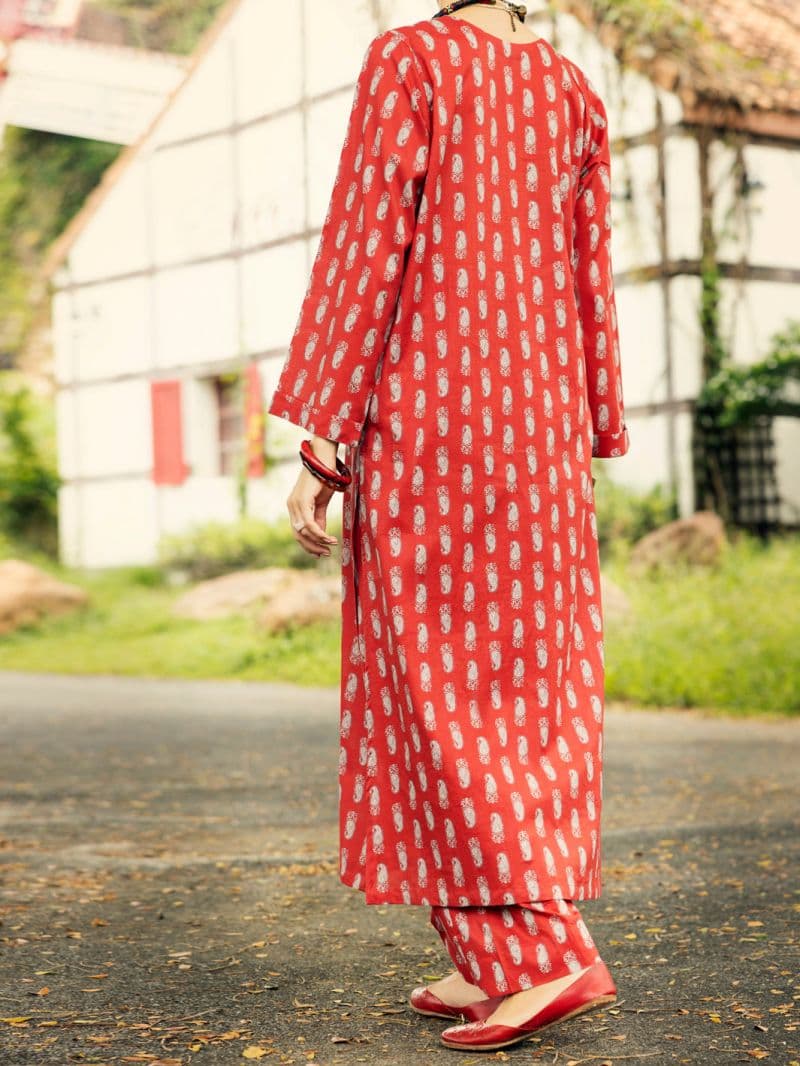 Rust Lawn 2 Piece Stitched
