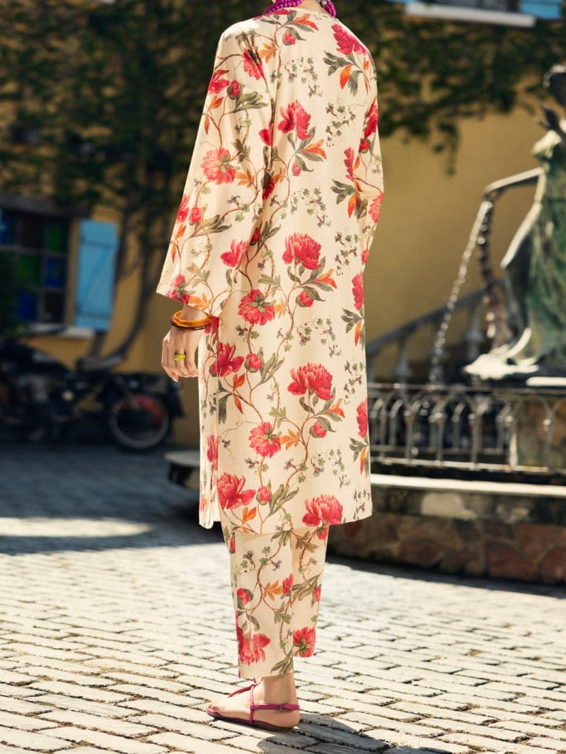 Cream Lawn 2 Piece Stitched thumbnail